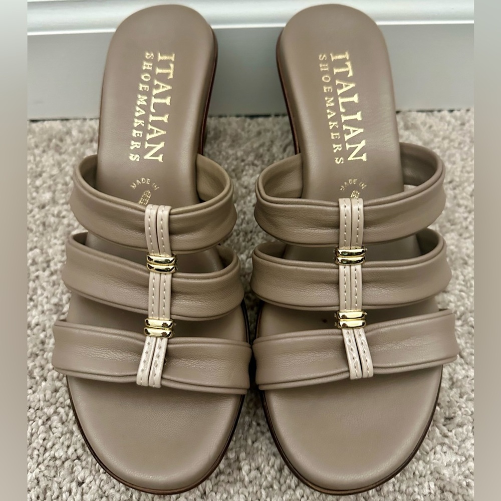 Italian Shoemakers Beige Strappy Sandals